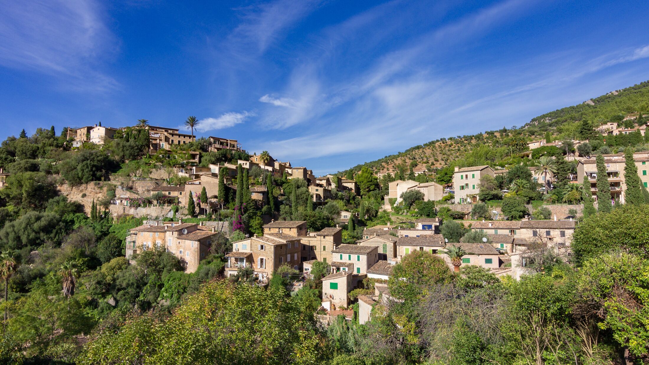 View of Deya town in Mallorca Island (Spain)
