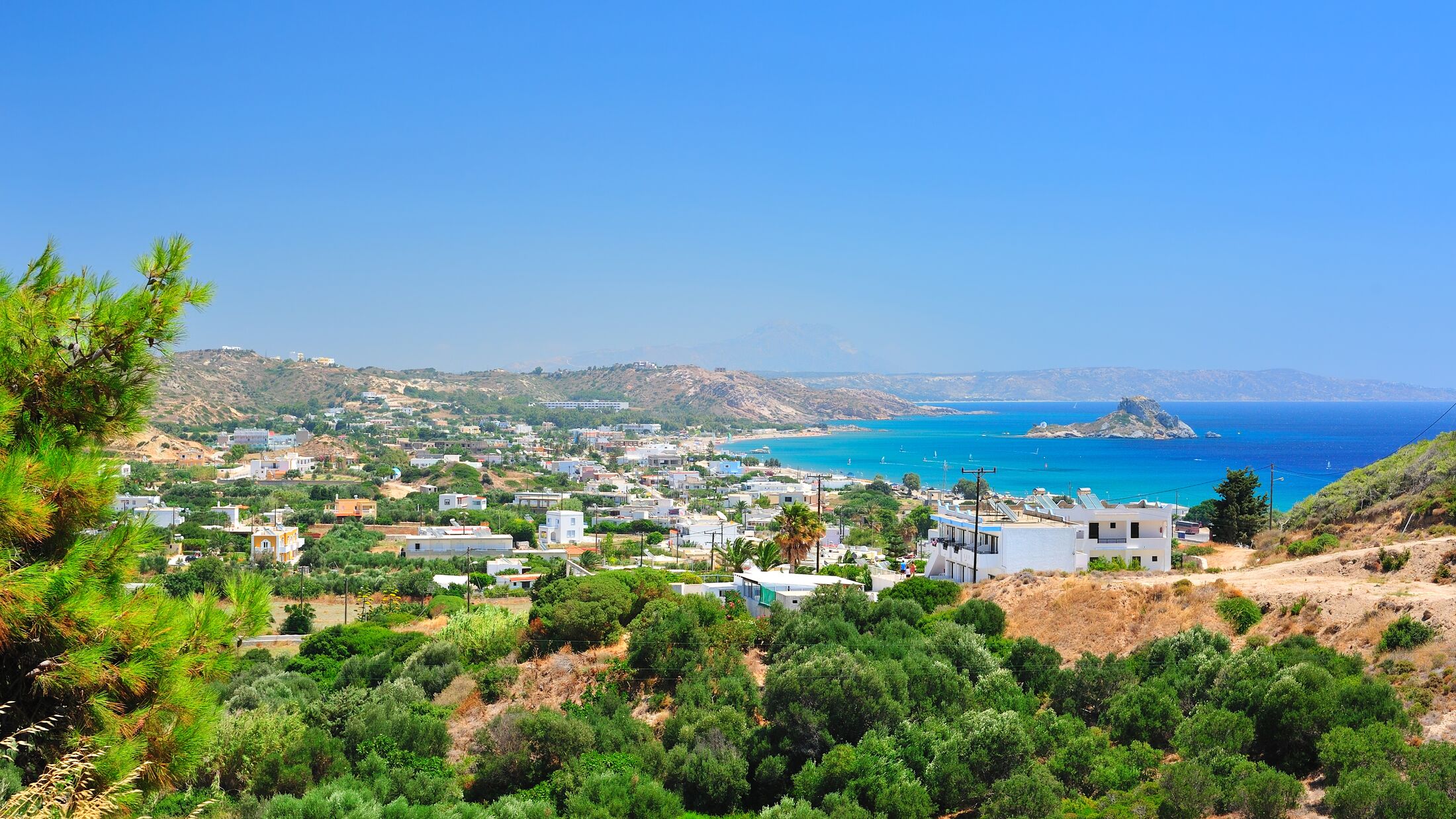 Wonderful view to the sea from the mountains in Kefalos (Kos island, Greece)
